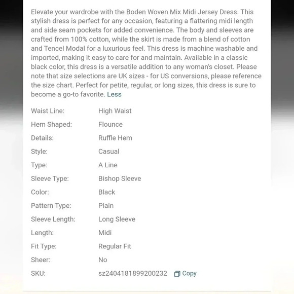 Boden Woven Mix Midi Jersey Dress - Picture 5 of 6